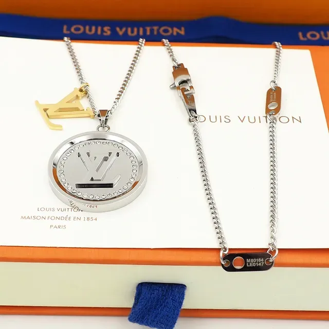 Louis Vuitton LV Catch Silver-Tone and Gold-Tone Medallion Necklace 6