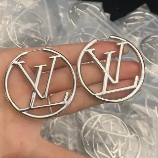 Louis Vuitton LV Circle Hoop Silver-Tone Earrings