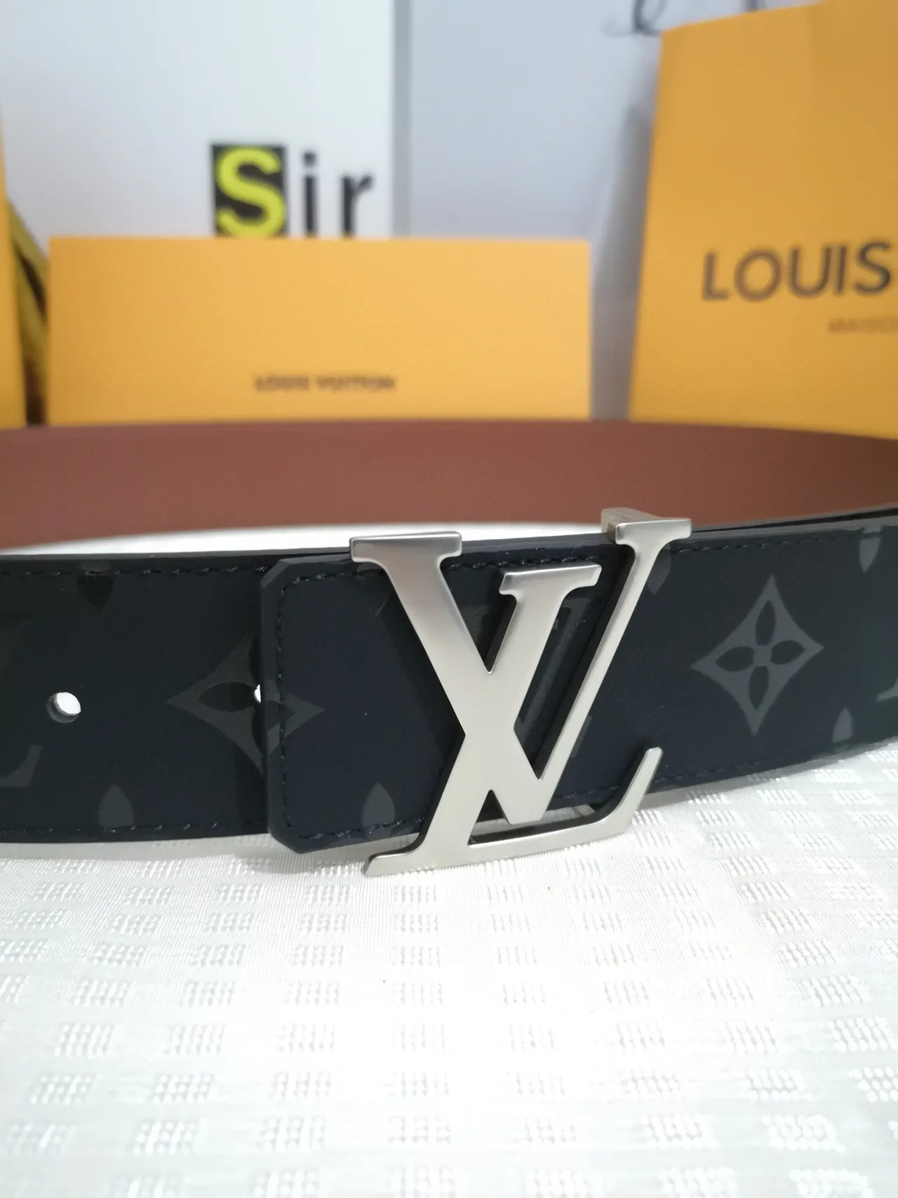 Louis Vuitton LV Initiales Black Monogram Leather Belt 2