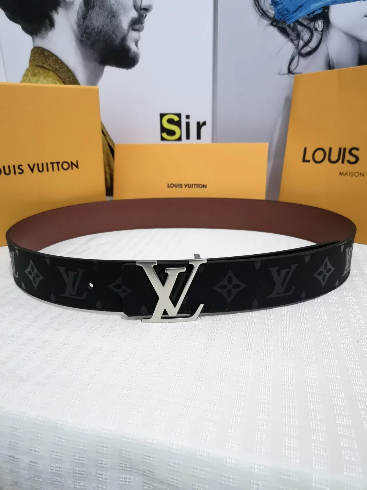 Louis Vuitton LV Initiales Black Monogram Leather Belt 3