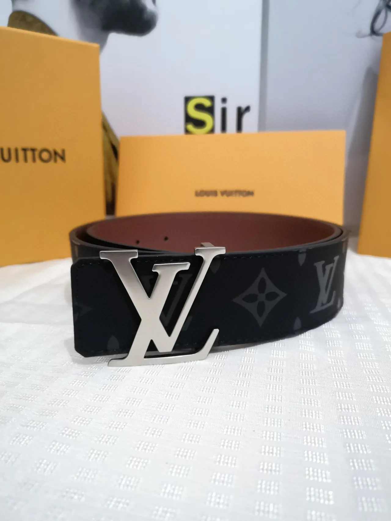 Louis Vuitton LV Initiales Black Monogram Leather Belt 6