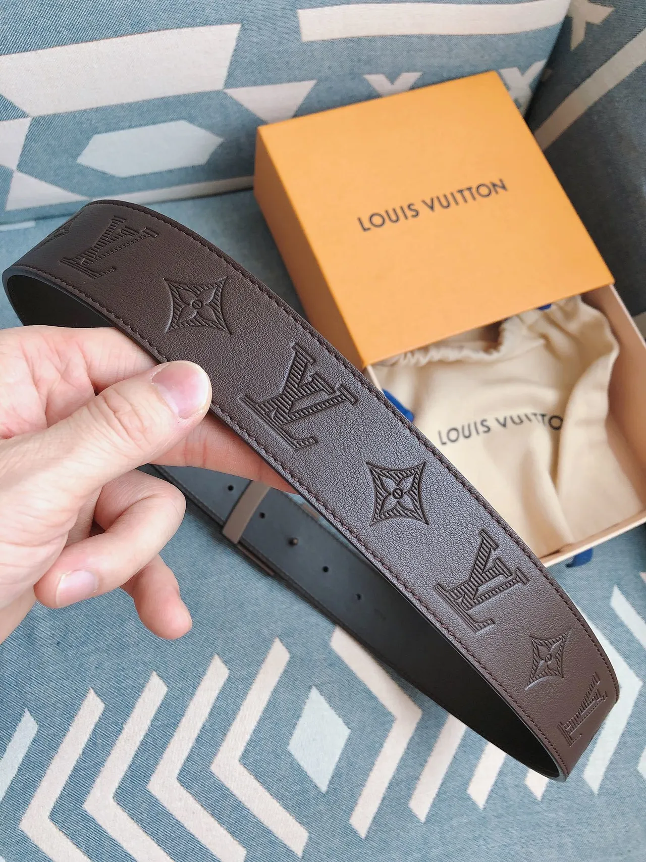 Louis Vuitton LV Initiales Brown Leather Belt 2