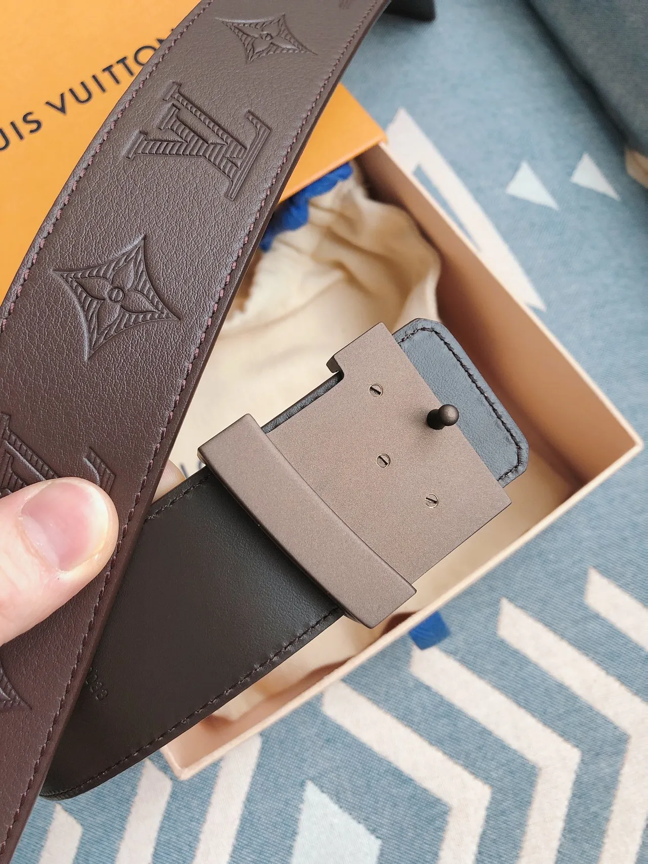 Louis Vuitton LV Initiales Brown Leather Belt 5