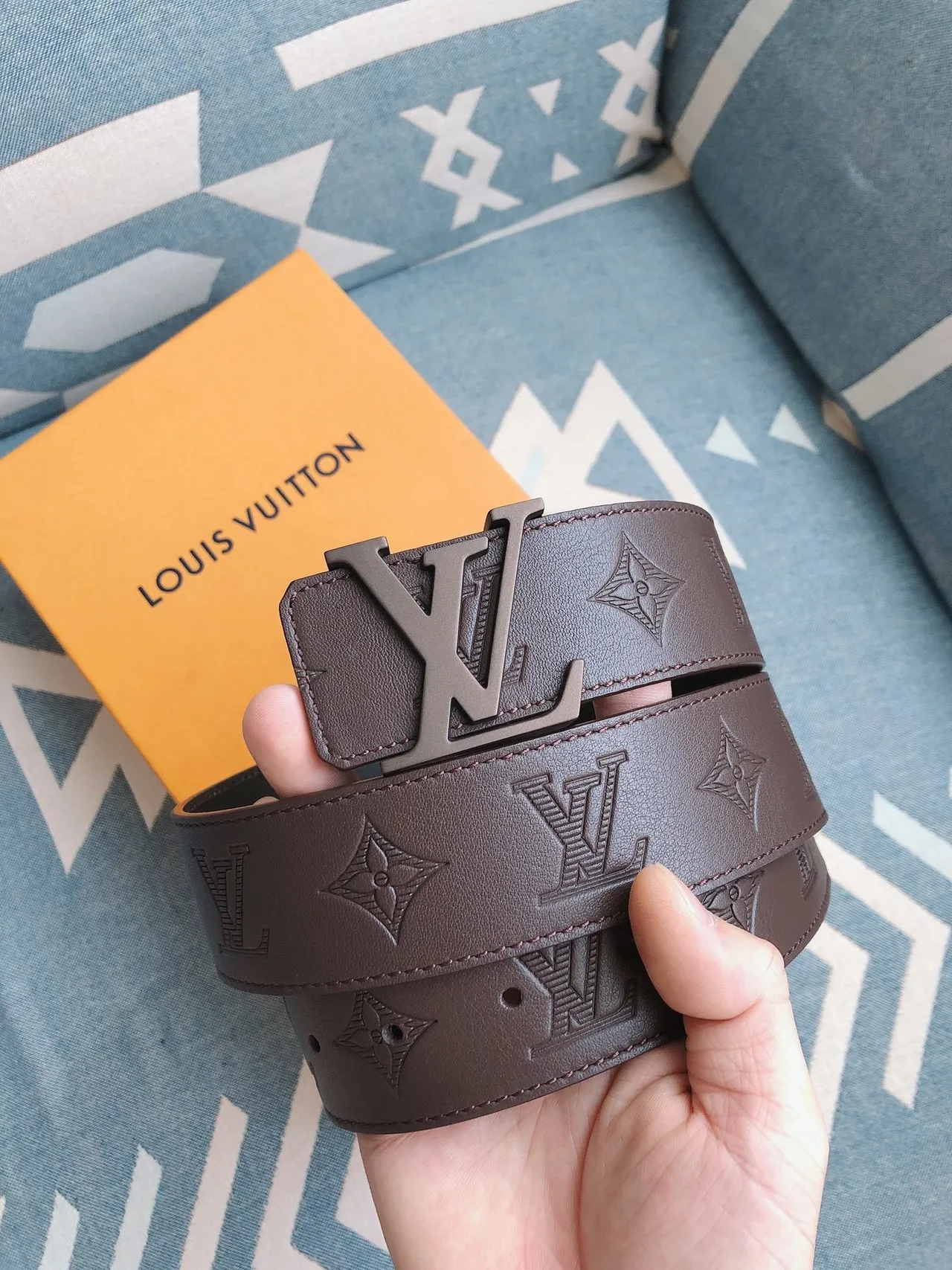 Louis Vuitton LV Initiales Brown Leather Belt 8