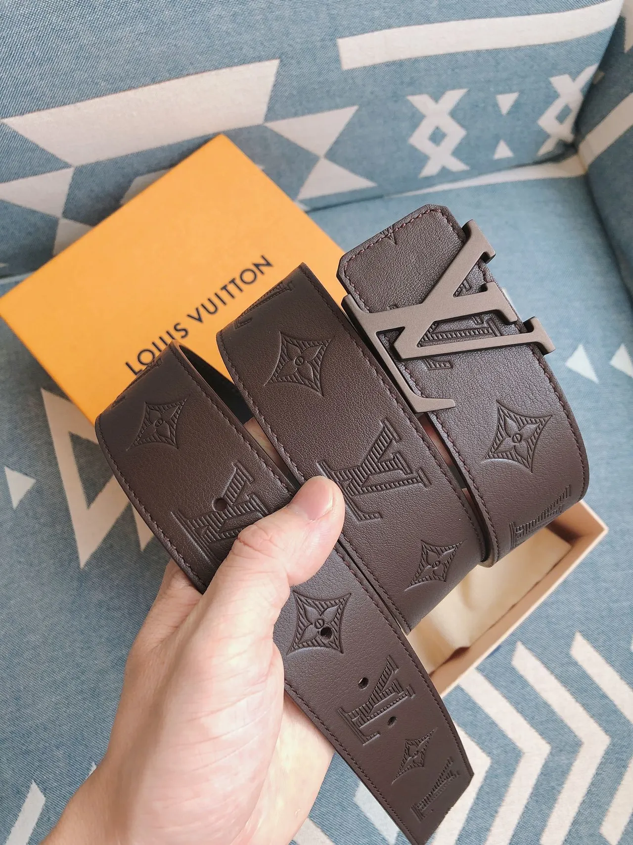 Louis Vuitton LV Initiales Brown Leather Belt 9