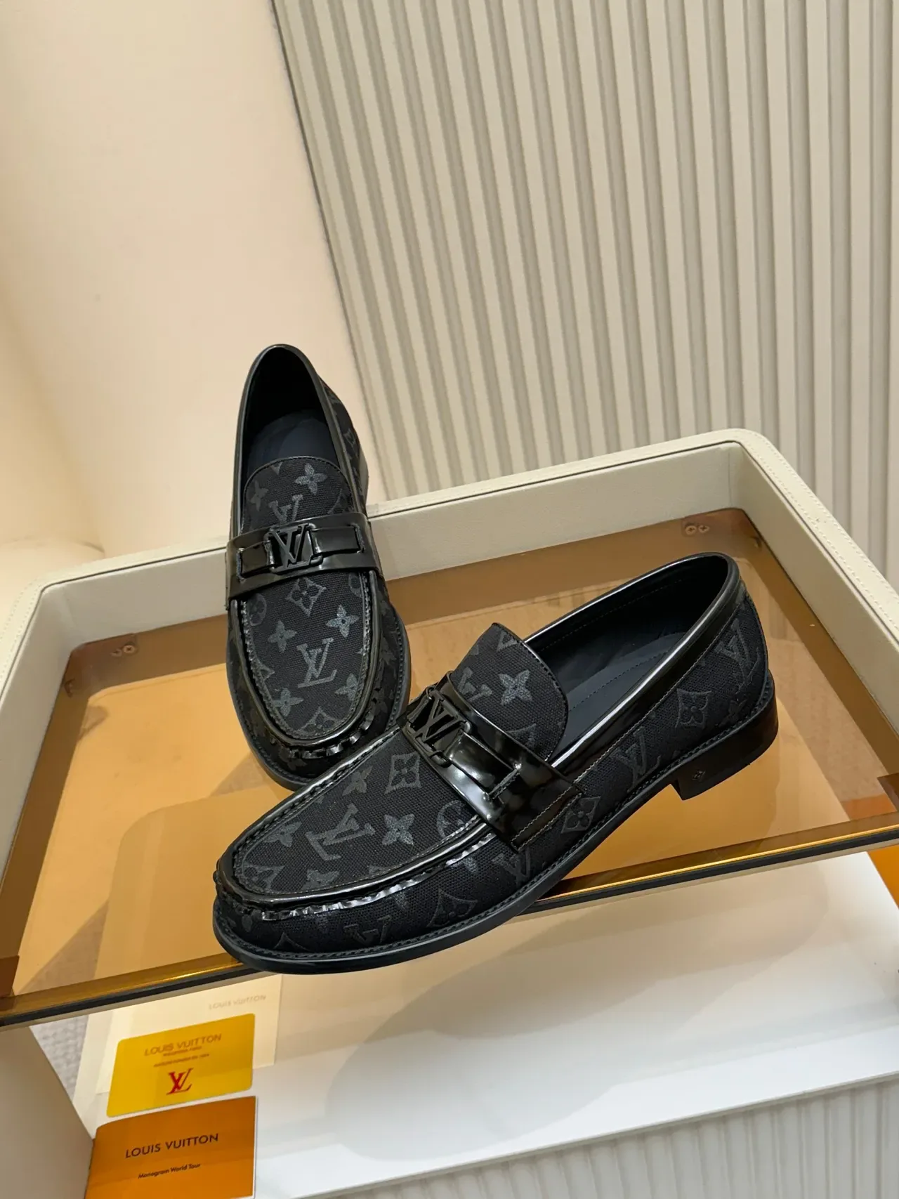Louis Vuitton LV Loafer Black Monogram Canvas Patent Leather Loafers 4