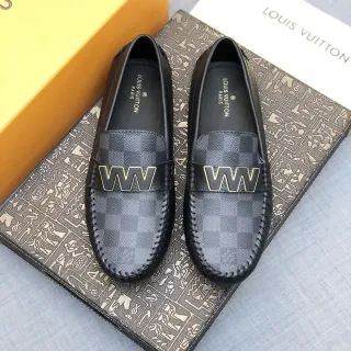 Louis Vuitton LV डेमियर ग्रेफाइट ब्लैक लेदर लोअफर