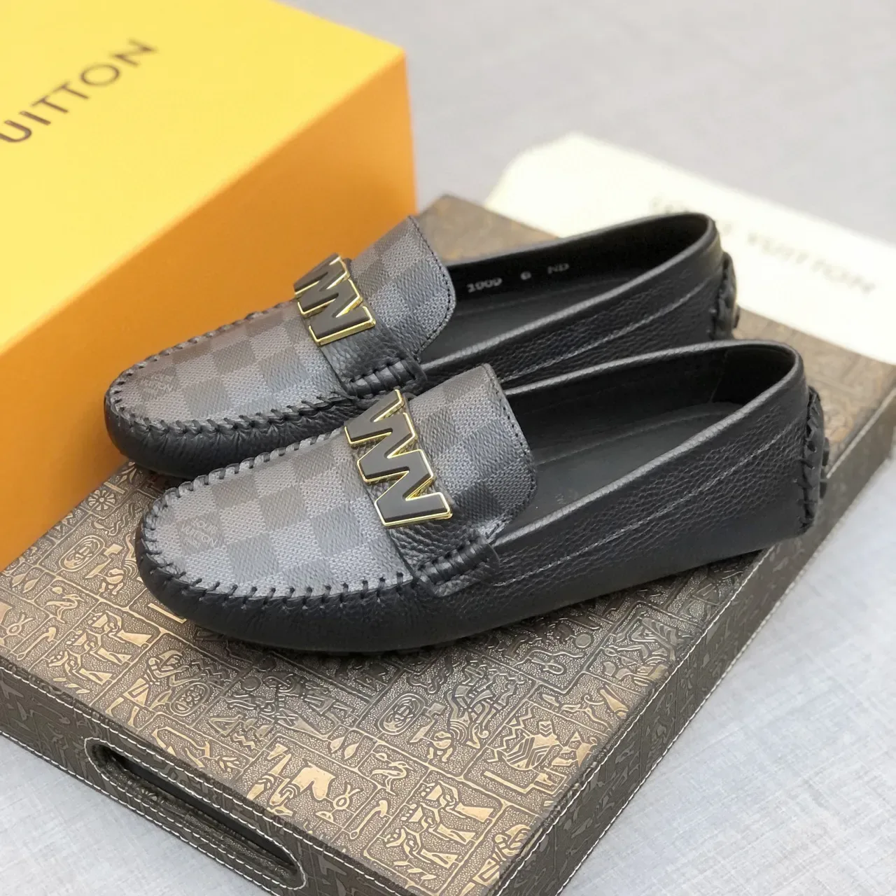 Louis Vuitton LV Loafer Damier Graphite Black Leather Loafers 2