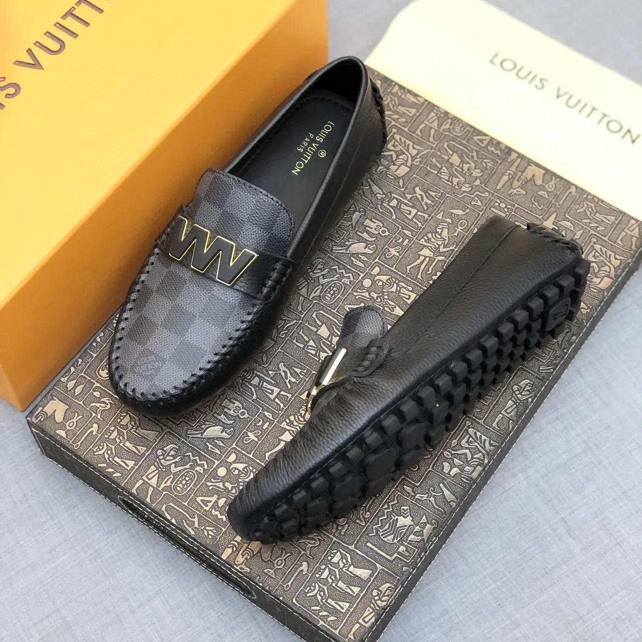 Louis Vuitton LV Loafer Damier Graphite Black Leather Loafers 3
