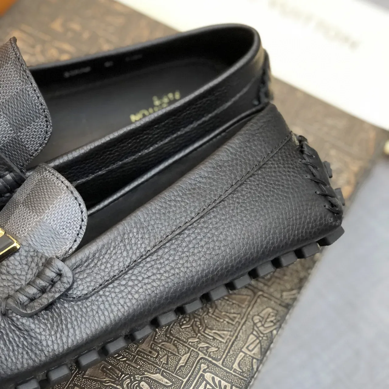 Louis Vuitton LV Loafer Damier Graphite Black Leather Loafers 4