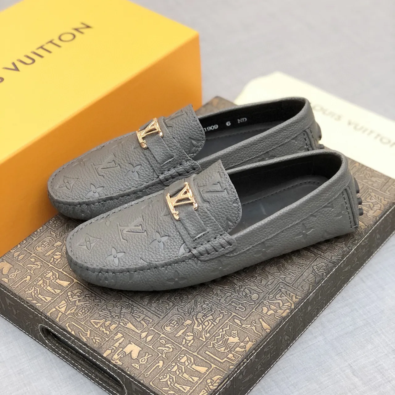 Louis Vuitton LV Loafer Gray Monogram Leather Loafers 2