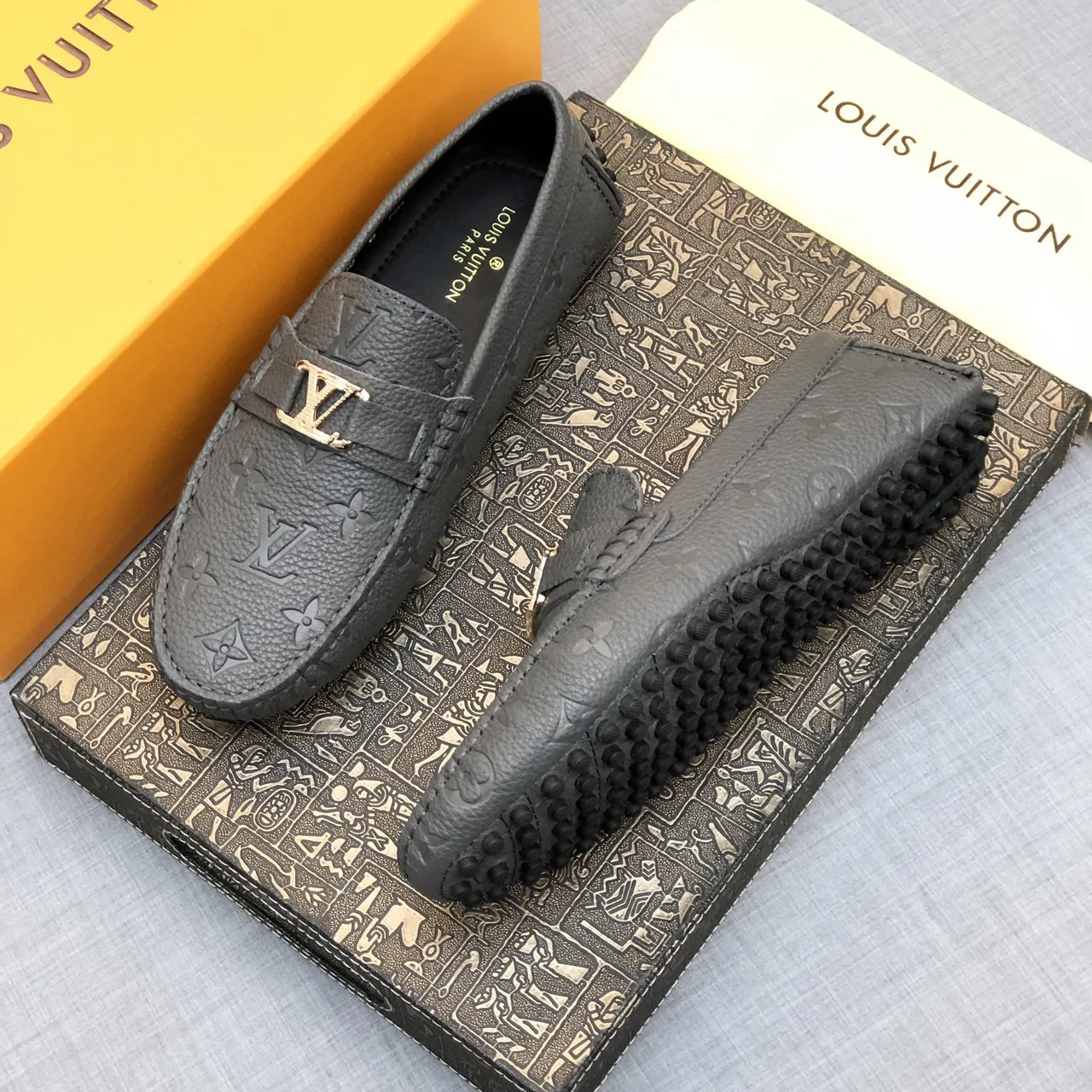 Louis Vuitton LV Loafer Gray Monogram Leather Loafers 3