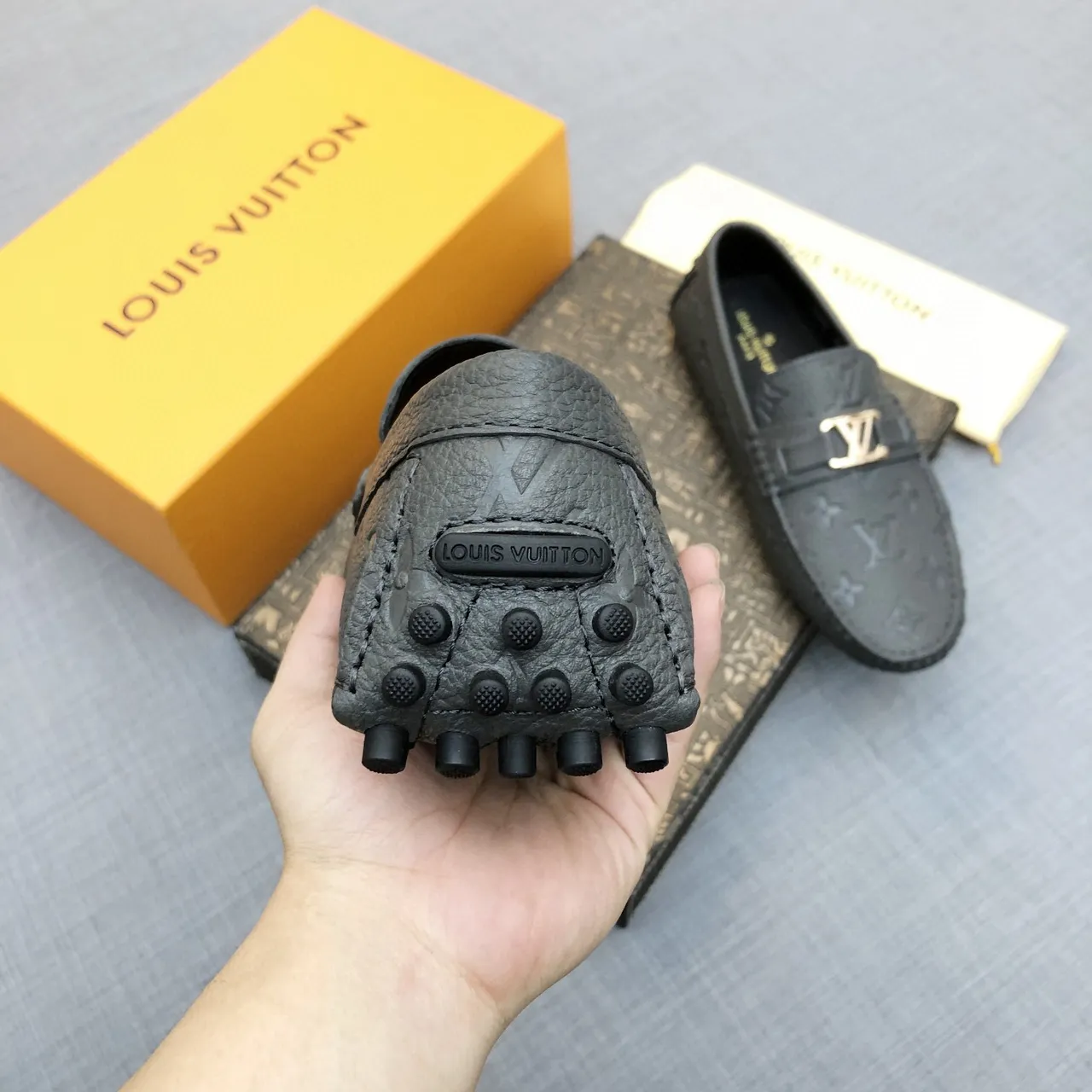 Louis Vuitton LV Loafer Gray Monogram Leather Loafers 6