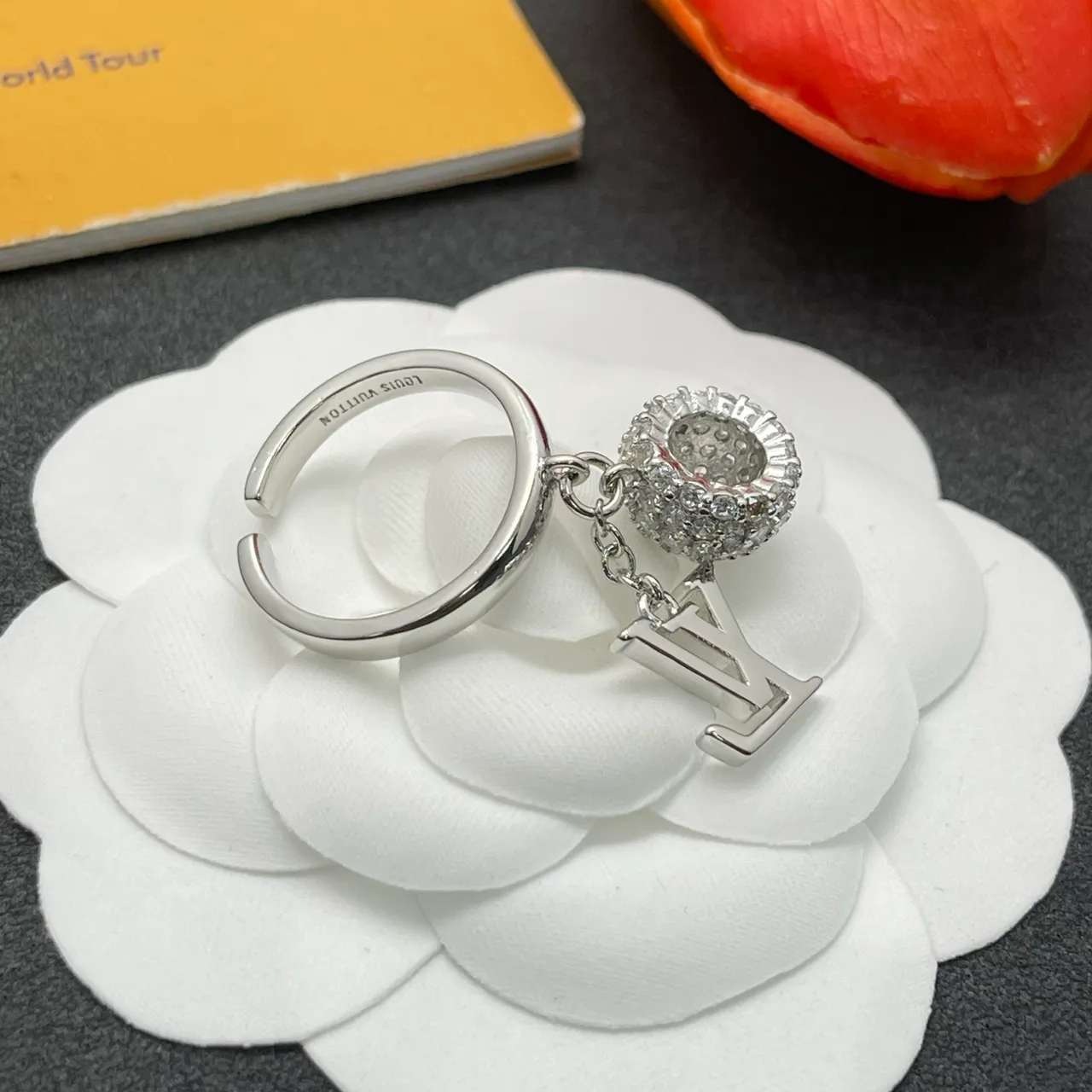 Louis Vuitton LV Monogram and Pavé Crystal Sphere Ring 3