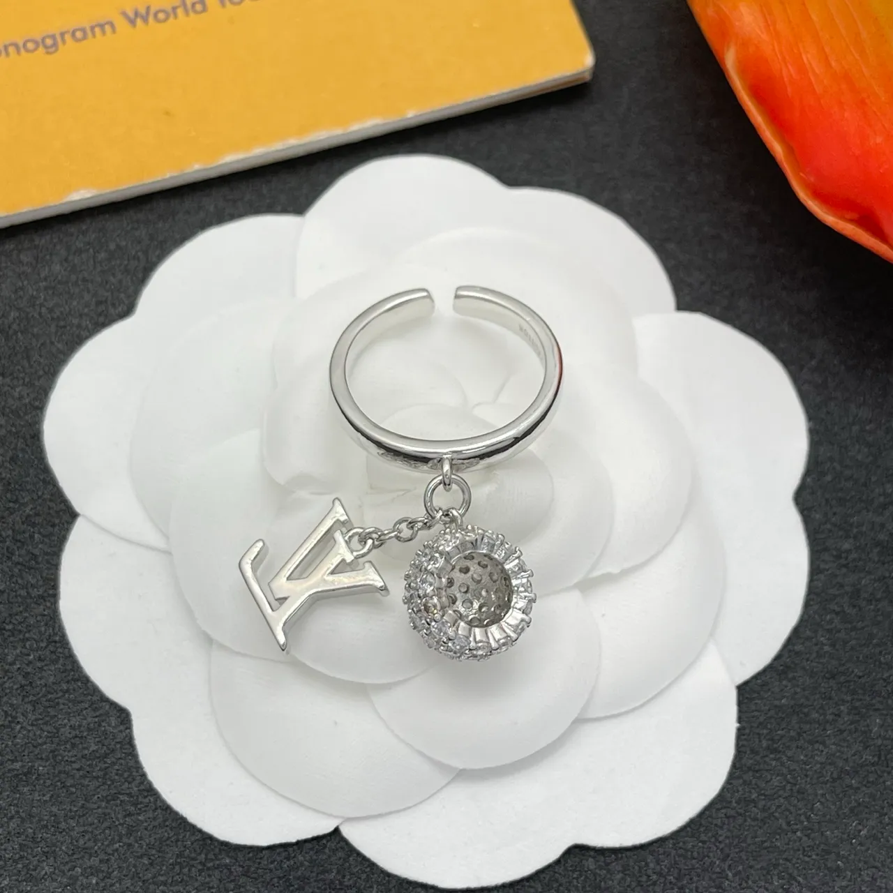Louis Vuitton LV Monogram and Pavé Crystal Sphere Ring 4