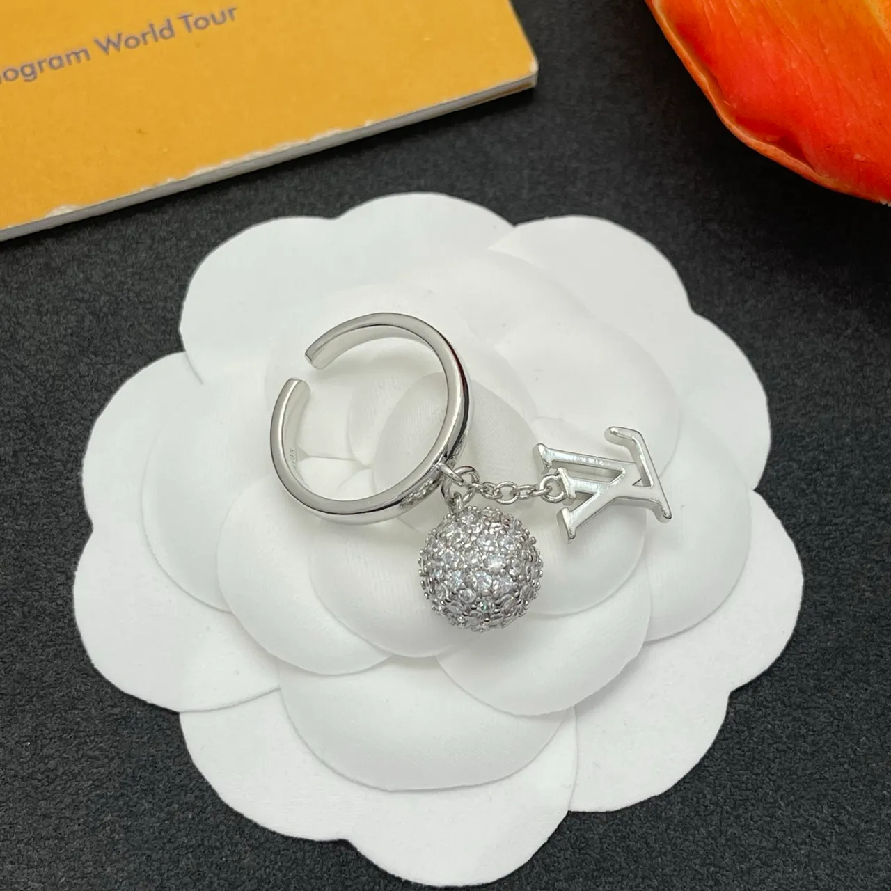 Louis Vuitton LV Monogram and Pavé Crystal Sphere Ring 5
