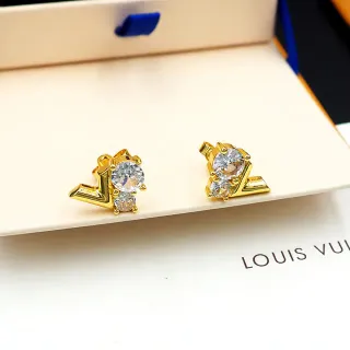 Louis Vuitton LV Monogram Crystal Stud Earrings