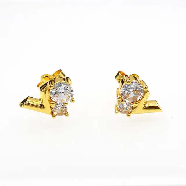 Louis Vuitton LV Monogram Crystal Stud Earrings 2