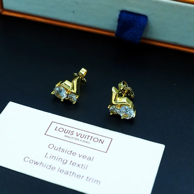 Louis Vuitton LV Monogram Crystal Stud Earrings 3