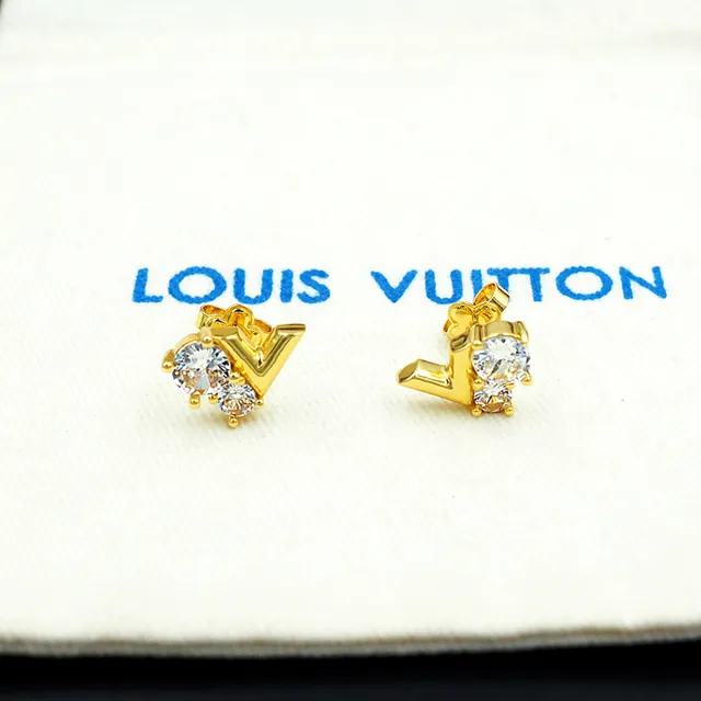 Louis Vuitton LV Monogram Crystal Stud Earrings 4
