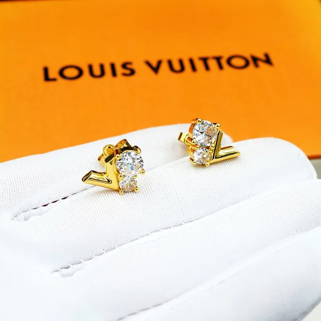 Louis Vuitton LV Monogram Crystal Stud Earrings 7