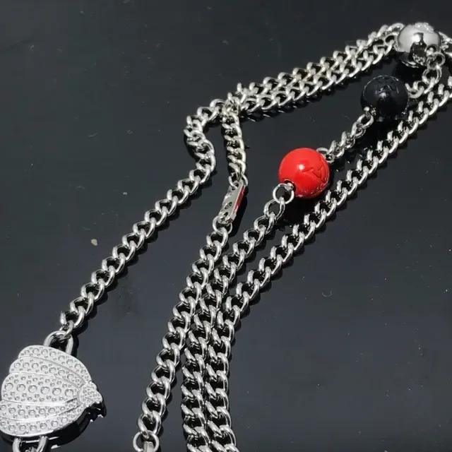 Louis Vuitton LV Monogram Pendant Silver-Tone Curb Chain Necklace 3