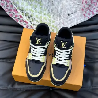 Louis Vuitton LV Trainer Black Beige Low-Top Mixed-Material Lifestyle Sneakers