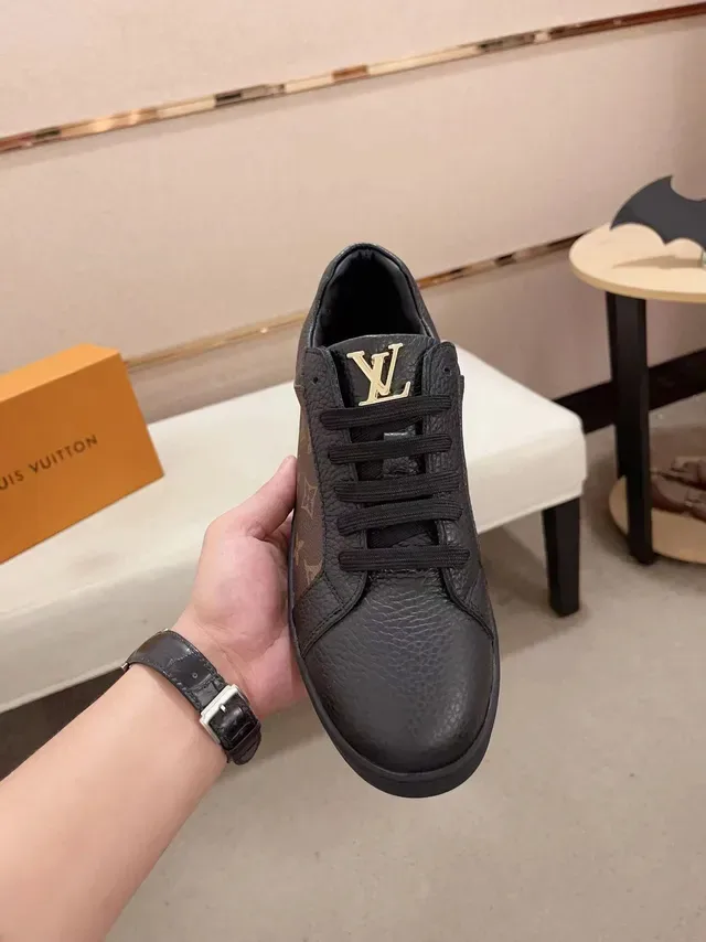 Louis Vuitton LV Trainer Noir Marron Monogram Toile Cuir Superpositions Lifestyle Sneakers 2