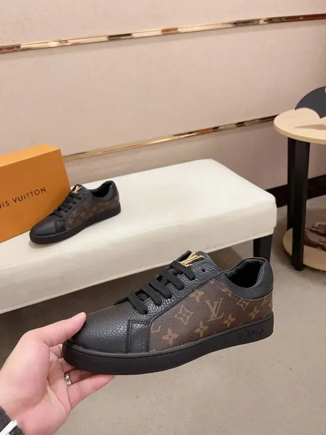 Louis Vuitton LV Trainer Noir Marron Monogram Toile Cuir Superpositions Lifestyle Sneakers 3