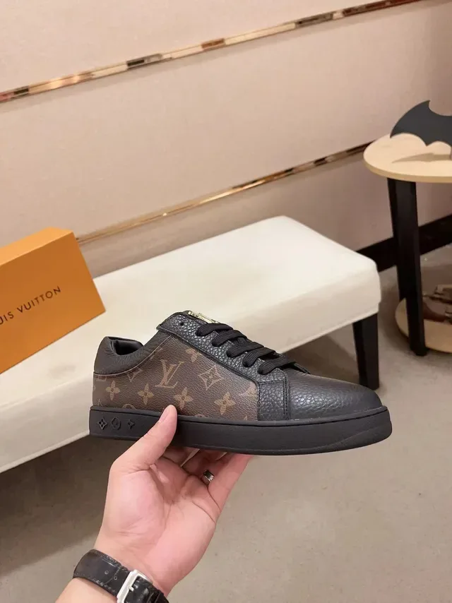 Louis Vuitton LV Trainer Noir Marron Monogram Toile Cuir Superpositions Lifestyle Sneakers 4