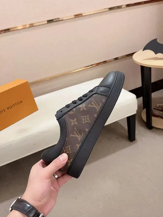 Louis Vuitton LV Trainer Noir Marron Monogram Toile Cuir Superpositions Lifestyle Sneakers 5