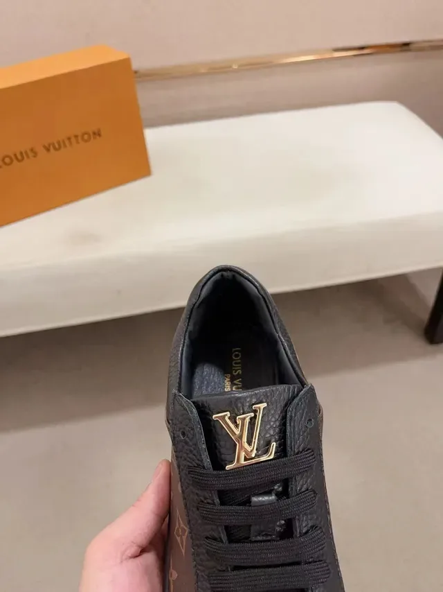Louis Vuitton LV Trainer Noir Marron Monogram Toile Cuir Superpositions Lifestyle Sneakers 6