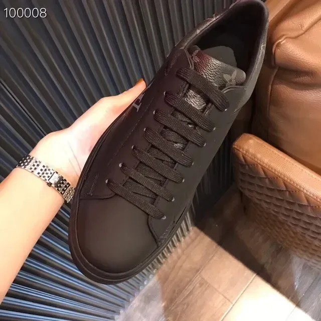 Louis Vuitton LV Trainer Black Gold Platform Sole Monogram Leather Upper Lifestyle Sneakers 8