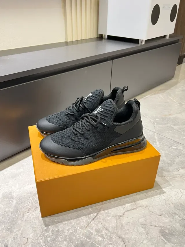 Louis Vuitton LV Trainer Black Knit Upper Monogram-Tongue Logo Lifestyle Sneakers 5