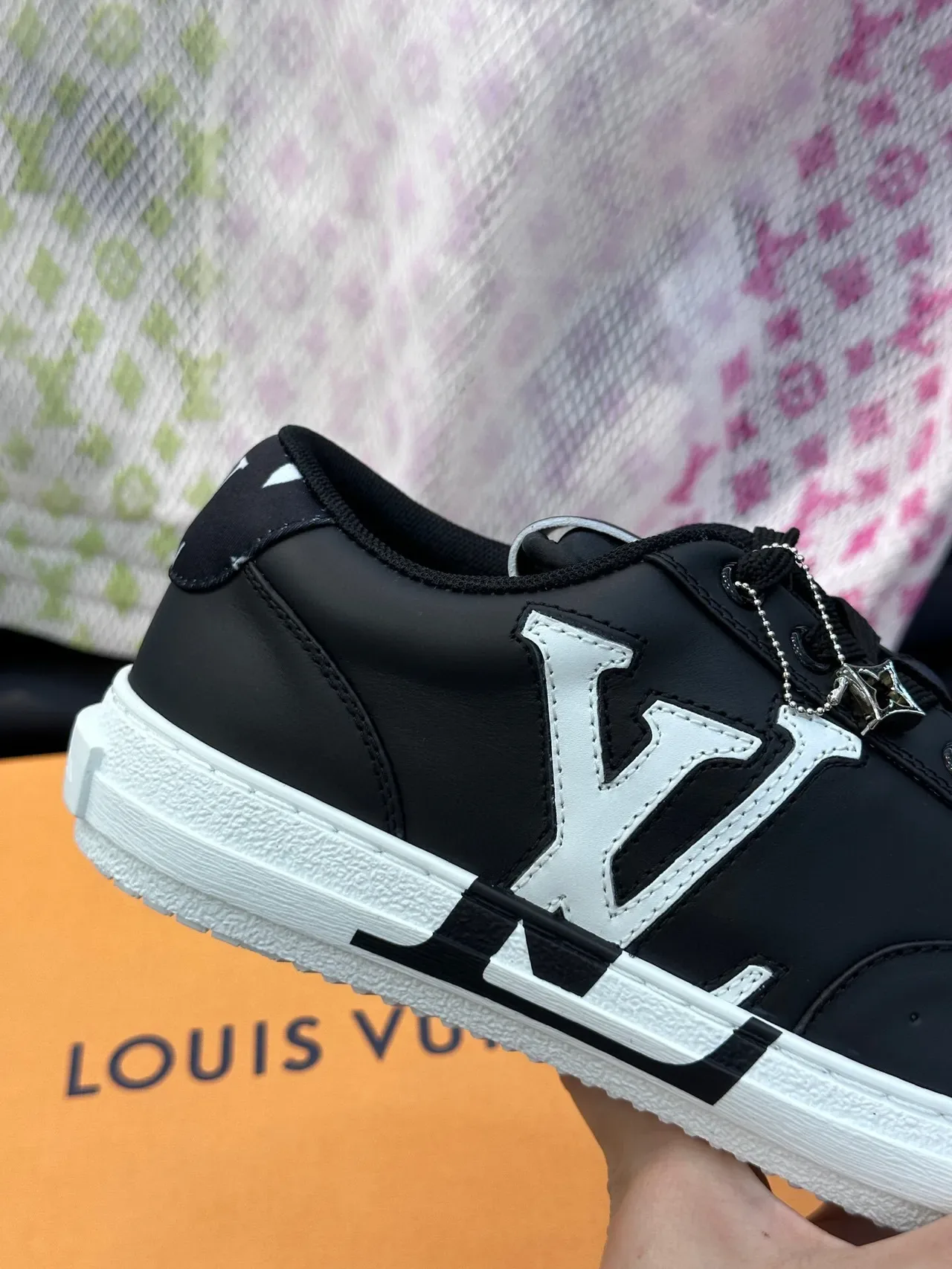 Louis Vuitton LV Trainer Black White Leather Upper Low-Top Lifestyle Sneakers 8
