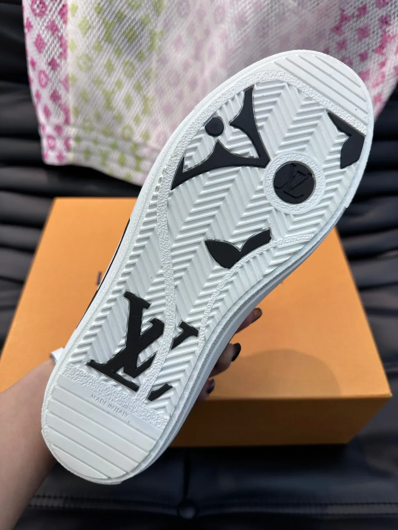 Louis Vuitton LV Trainer Black White Leather Upper Low-Top Lifestyle Sneakers 9