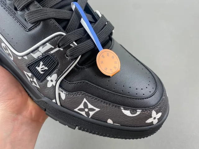 Louis Vuitton LV Trainer Black White Monogram-Print Leather Chunky Layered Sole Lifestyle Sneakers 2