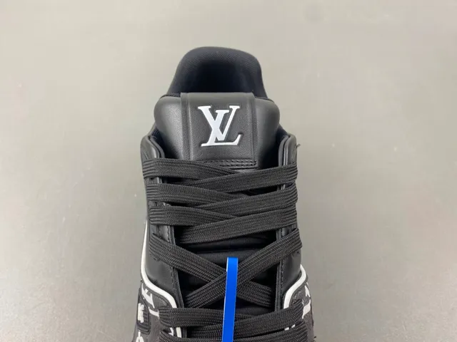 Louis Vuitton LV Trainer Black White Monogram-Print Leather Chunky Layered Sole Lifestyle Sneakers 6