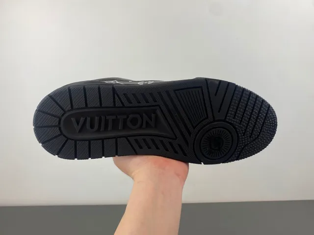 Louis Vuitton LV Trainer Black White Monogram-Print Leather Chunky Layered Sole Lifestyle Sneakers 9