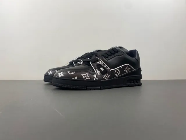 Louis Vuitton LV Trainer Black White Monogram-Print Leather Chunky Layered Sole Lifestyle Sneakers 10