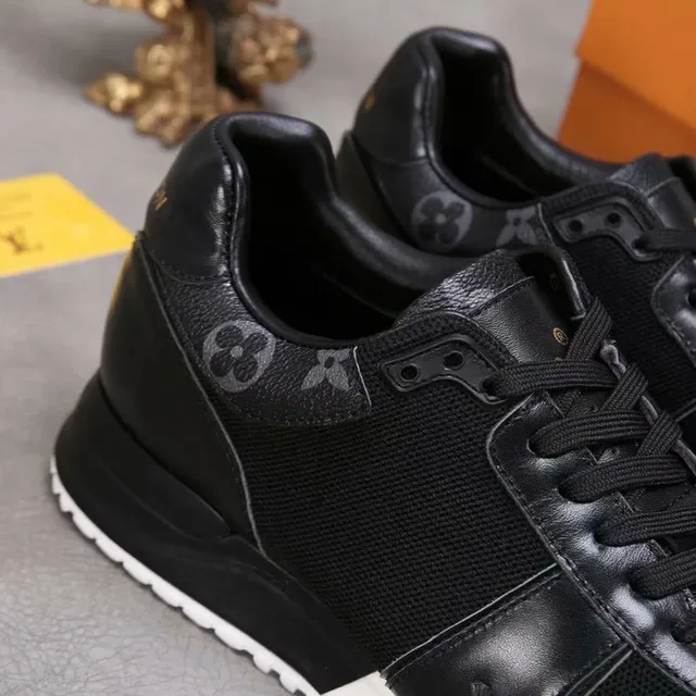 Louis Vuitton LV Trainer Black White Monogrammed Leather Mesh Panels Lifestyle Sneakers 2