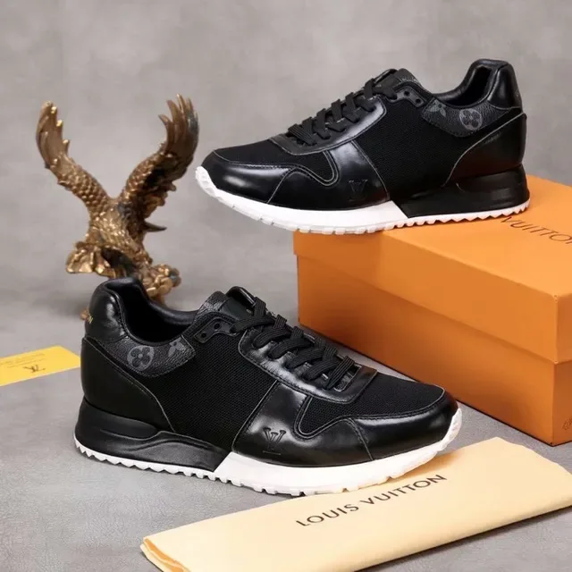 Louis Vuitton LV Trainer Black White Monogrammed Leather Mesh Panels Lifestyle Sneakers 6