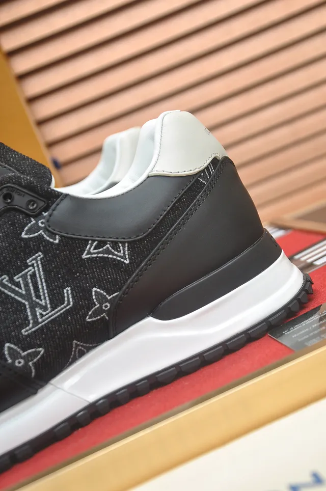 Louis Vuitton LV Trainer Black White Monogrammed Textile Upper Contrast Midsole Lifestyle Sneakers 2
