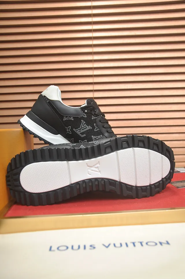 Louis Vuitton LV Trainer Black White Monogrammed Textile Upper Contrast Midsole Lifestyle Sneakers 3