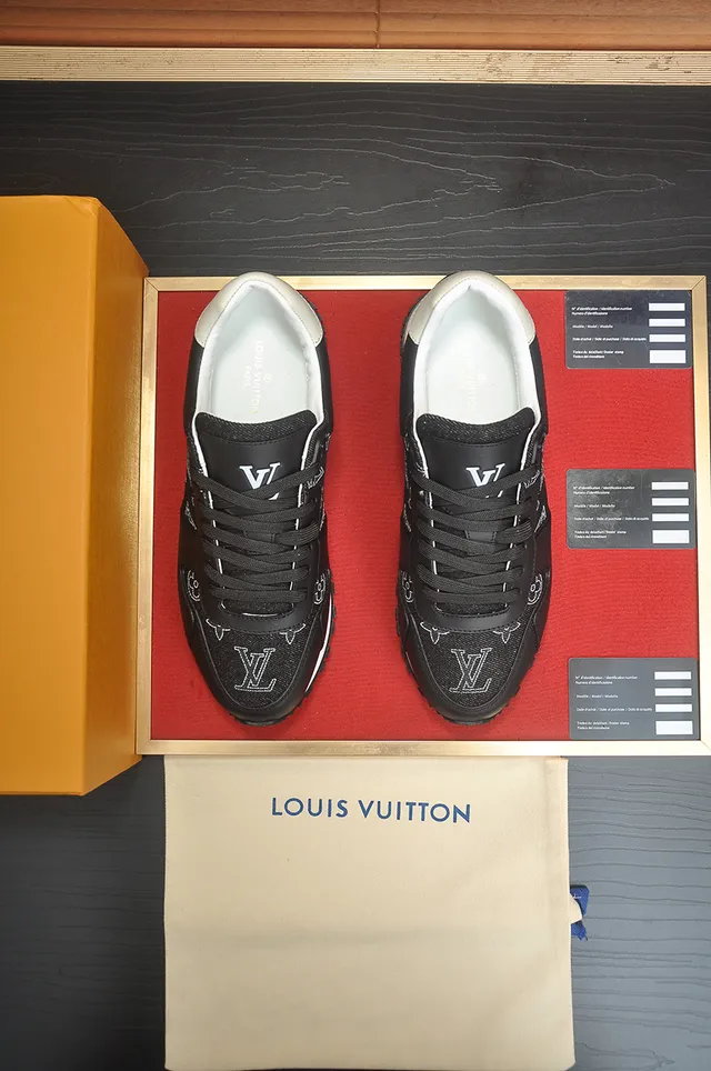 Louis Vuitton LV Trainer Black White Monogrammed Textile Upper Contrast Midsole Lifestyle Sneakers 5