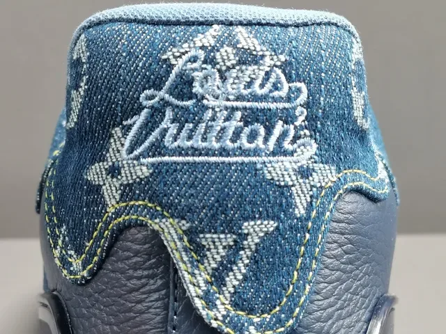 Louis Vuitton LV Trainer Blue Navy Monogrammed Denim-Leather Hybrid Sculpted Multi-Tone Midsole Lifestyle Sneakers 7