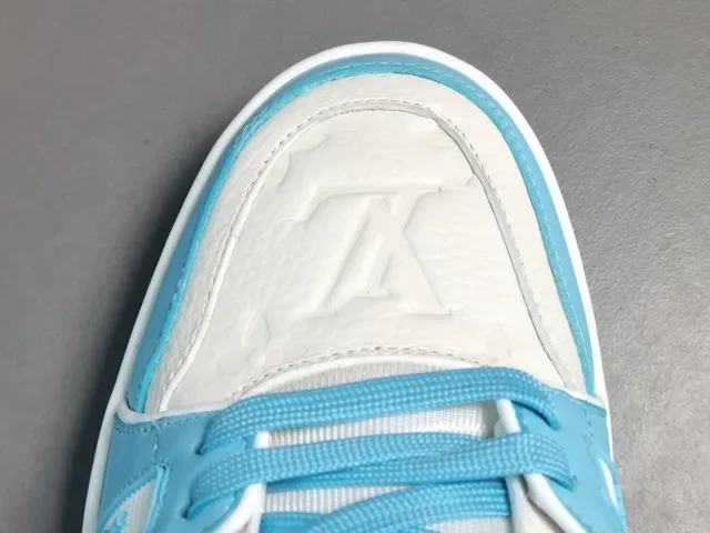Louis Vuitton LV Trainer Blue White Layered Cage Construction Asymmetrical Strap System Lifestyle Sneakers 3