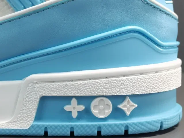 Louis Vuitton LV Trainer Blue White Layered Cage Construction Asymmetrical Strap System Lifestyle Sneakers 5