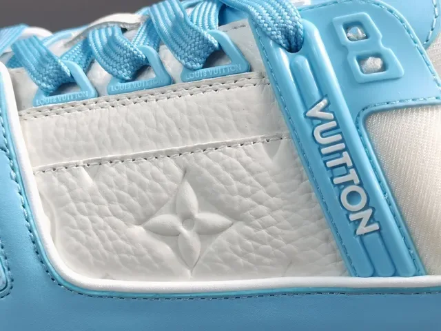 Louis Vuitton LV Trainer Blue White Layered Cage Construction Asymmetrical Strap System Lifestyle Sneakers 9