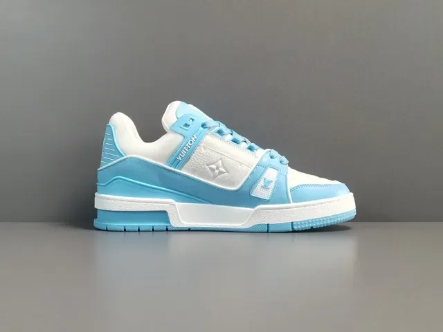Louis Vuitton LV Trainer Blue White Layered Cage Construction Asymmetrical Strap System Lifestyle Sneakers 12